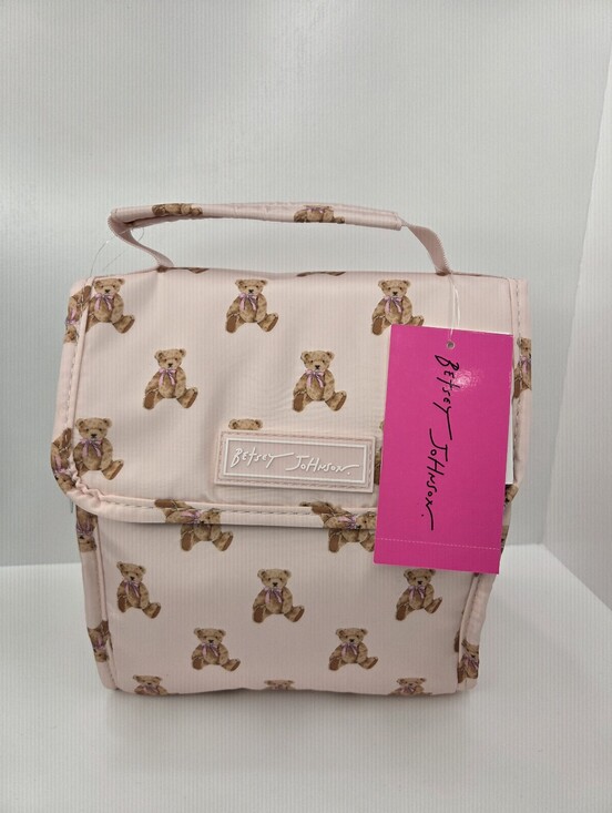 Betsey Johnson Handbags - 🧸▪️ Betsey Johnson ▪️light Pink Teddy Bear Print Flap Lunch tote Bag